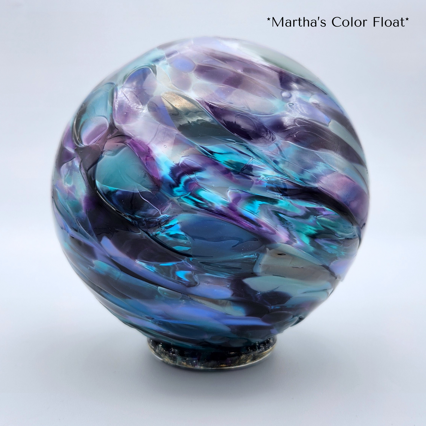 Martha’s Mix Glass Float – Handblown Purple & Teal Ornament