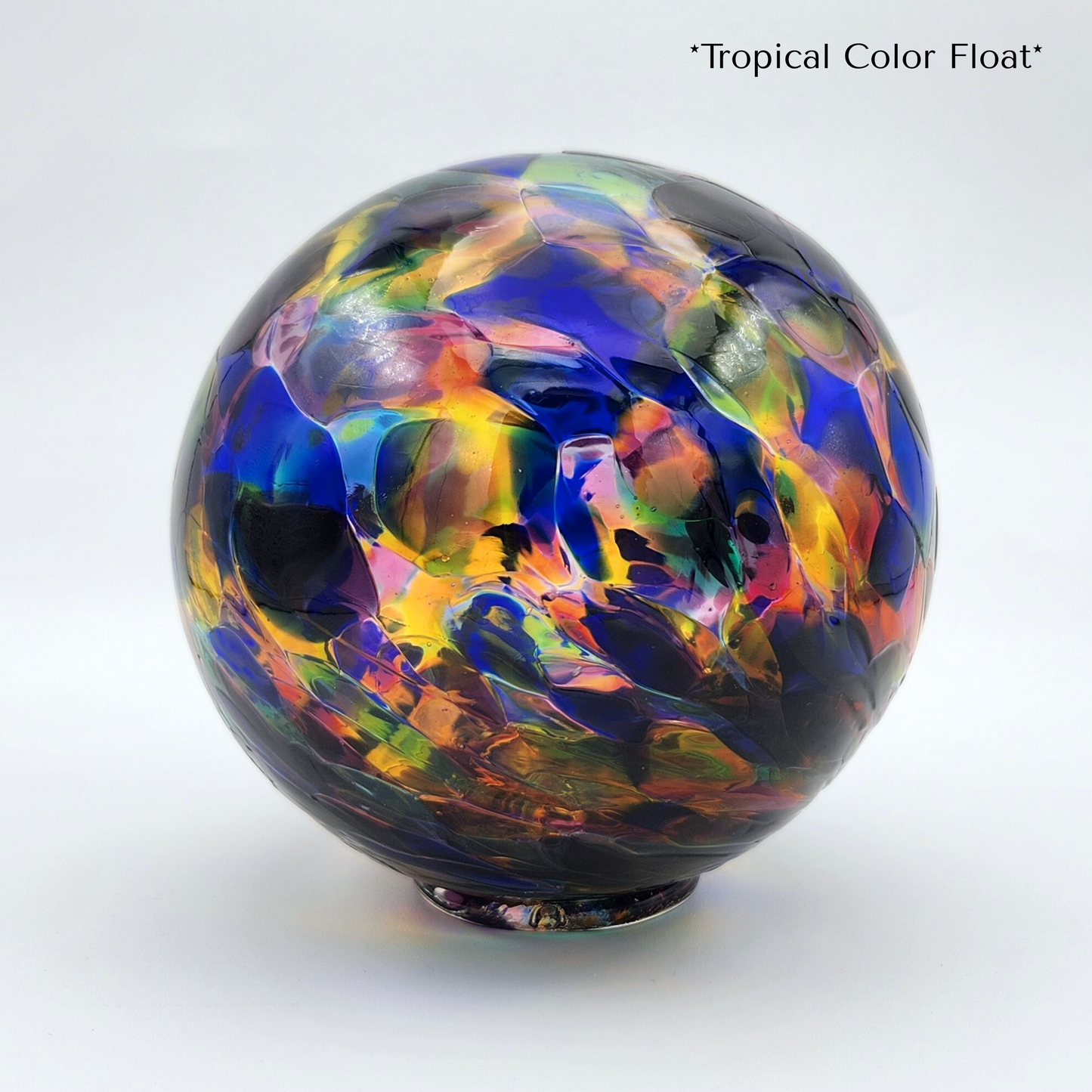 Tropical Glass Float – Pink, Blue & Green Handblown Ornament